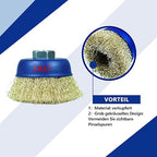 SALI 2 Pack Wire Cup Brush, 3 Inch Coarse Crimped Cup Brush for Grinders, with 5/8-11 Inch Arbor for Heavy Cleaning Rust, Stripping and Abrasive, for Angle Grinder