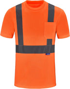 AYKRM Safety T Shirt Reflective High Visibility hi vis Long Sleeve T Shirt (XS-6XL)