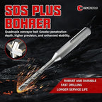 CSOOM SDS Plus Rotary Hammer Drill Bit 1/4"x4.33", Professional Concrete Drill Bit for Concrete, Brick, Stone and Cement Walls