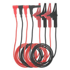 4PCS Heavy Duty Alligator Clips Test Leads, 18AWG Multimeter Alligator Clips Test Leads to Right Angle 4mm Banana Plug for Multimeter & Voltmeter, 3Ft 600V/1000V, Double Insulated ﻿ ﻿