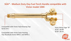 SÜA - Medium Duty Oxy-Fuel Torch Handle compatible with Victor model 100C