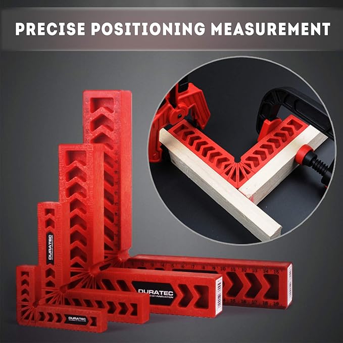 Positioning Squares, Woodworking Tool, Clamping 90 Degree Angles for Picture Frames, Boxes, Cabinets or Drawers (Set of 4) 6-Inch