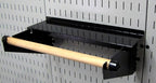 Wall Control Metal Pegboard Organizer - 4' Standard Tool Storage Kit, Black - Includes Pegboard Paper Towel Holder & Dowel Rod Shelf Assembly