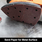 120 PCS Mouse Sander Sandpaper 60/120/180/240 Grit with Holes Hook and Loop Detail Sander Finger Sander Pads for Woodwoking Drywall