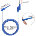 Sumnacon Multimeter Test Lead Set - 5Pcs Stackable Banana Plug to Test Hook Wire Cable Kit with Protective, Flexible Wire Leads for Electrical Testing 500V/5A 9.8Ft/3M