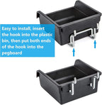 FRIMOONY Pegboard Bins with Hooks and Labels, for Organizing Accessories, 10 Packs, Black
