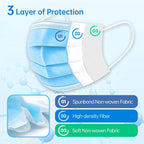 Jointown Disposable Face Masks, ASTM Level 2 Surgical Mask with 3 Ply Protection & Elastic Earloop, 2000 Pack Blue