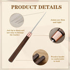 ZXIIXZ 6 Pcs Scratch Awl Tool, Awl Tool Sewing with Wooden Handle, Leather Stitching Sewing Awl Leather Scratch Awl Punch Tool for Stitching Punching Sewing DIY Leather Craft Repair