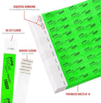 500 WristCo Friday Neon Green Tyvek Wristbands for Events - ¾” x 10” - Waterproof Recyclable Comfortable Tear Resistant Paper Bracelets Wrist Bands for Concerts Festivals Admission Party