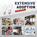 haisstronica Non Insulated Wire Connectors Kit 360 PCS - AWG 22-10 Tinned Copper Electrical Crimp Terminals with 3:1 Heat Shrink Tubing for Automotive, Marine, Industrial Wiring