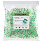 haisstronica 500PCS Solder Seal Wire Connectors, Green AWG 18-16，Marine Grade Heat Shrink Butt Splice Connectors for Electrical, Stereo, Corrosion and Weatherproof