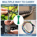 PATIKIL Cable Zip Ties 8 Inch, 100 Pcs Self-Locking Nylon Wire Tie Wraps Heavy Duty Cord Management with 50 lbs Tensile Strength for Indoor and Outdoor, Green (0.2"W)