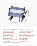 VEVOR Box and Pan Brake, 12 in Sheet Metal Bending Brake, 20-Gauge Mild Steel Capacity, 0-135 Degree Adjustable, Metal Bender Machine with 5 Fingers, Heavy-Duty Aluminum Folder for Precise Bending