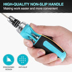 DURATECH Ratcheting Screwdriver, 12-in-1 Multi-bit Screw Drivers, Premium S2 Steel, Innovated Bits Quick-Load Mechanism, with Phillips, Slotted, Torx, Square Bits Stored in Handle
