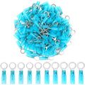 160 PCS 5/16'' Heat Shrink Ring Terminals (16-14 AWG), Insulated Ring Terminals, Nylon Eyelet Wire Connectors, Crimp Electrical Connectors, Marine Grade Ring Terminals for Auto, Audio (Blue)