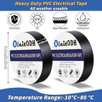 100 Rolls Black Electrical Tape Bulk 3/4 Inch x 66ft, Waterproof Vinyl Electric Tape High Temp Insulation Tape for Electrical Protection Home Outdoor Electric Insulating Wire Wrapping