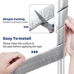 DGSL Pipe Insulation Wrap, 2" Wide X 33 Ft (1 Roll) Pipe Insulation Foam Tube, Self-Adhesive AC Line Insulation for Winter Freeze Protection