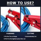 Zip Tie Tool, Zhushan Cutting Tool Fastening Cable Tie Tool with Adjustable Tension to Fasten and Cut Nylon Cable Tie