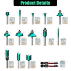 CSOOM 30PCS Router Bits Set - 1/4Inch Shank with Professional Woodworking Tools for Precision Carving and Versatile Applications