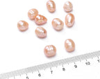 Natural Pearl Beads Rice 9-10mm Pink Freshwater Cultured Loose Gemstone Beads for DIY Jewelry Making 13.8''/Strand HQ