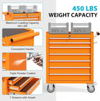 7 Drawers Rolling Tool Chest, Portable Storage Tool Box with Wheels, Tool Chest with Lock for Warehouse, Garage, Repair Shop and Tool Room