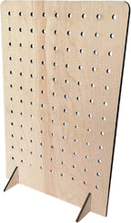 Torched Pegboard Display Stand for Jewelry, Craft Shows, Selling, Vendor Events, Tools, Peg Board Accessories Rack Organizer, Large 9.75" L x 4.3" W x 14" H, Natural…