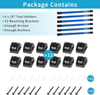6 Pieces 18" Magnetic Tool Holder Strip, Blue Magnet Bar, Metal Tool Organizer Rack for Garage Organization, Easy To Install in Workshop, Mounting Screws Included