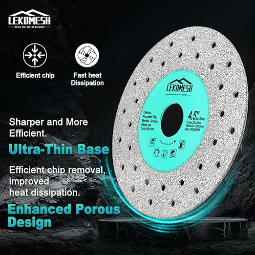 Rock Slab Grinding Disc - 4.5 inch Glass Cutter Disc (5pcs), Granite Cutting Blade, Diamond Grinder Wheel for Rock Slab, Stone, Tile, Marble, Granite, Glass Diamond Saw Blades
