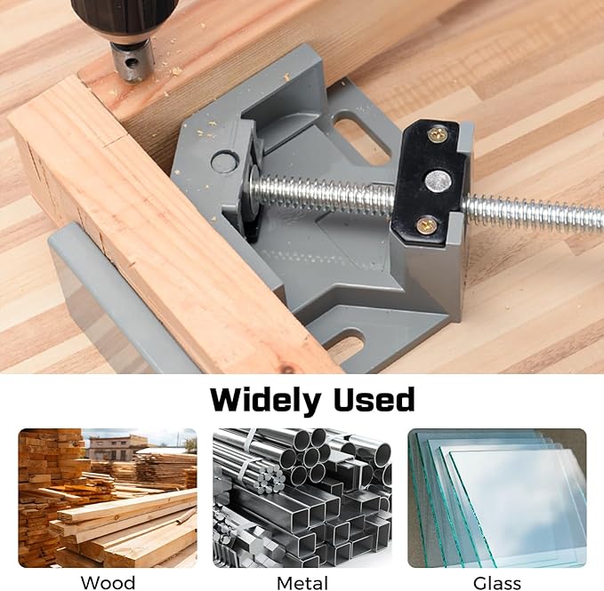Corner Clamp, 4pcs 90 Degree Right Angle Clamp with Adjustable Aluminum Alloy Swing Jaw, Single Handle Clamps for Woodworking Tools Photo Framing, Present for Men Dad 15.1 Inch
