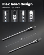 toolant 1/2" Drive Flex Head Ratchet, 90 Tooth Compact Flex Head Socket Ratchet Wrench, 17 Inch Length