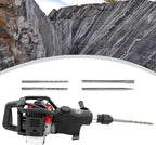 33CC Gasoline Demolition Hammer 36*32mm 2-stroke Gas Powered Jack Hammer Drill Concrete Breaker with Point Flat Chisel for Concrete Bricks Rocks Single Cylinder Air Cooling