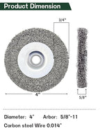 Crimped Wire Wheel Brush 4in 5/8-11 Threads Arbor for 4-1/2" Angle Grinder Metal Rust Paint Stain Removal - 4pcs