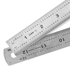 2 Pack | Pacific Arc Stainless Steel Ruler Inch and Metric, with 32nd and 64th Graduations, 12 Inches