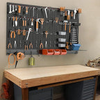 TORACK Metal Pegboard Wall Organizer System for Garage, 109PCS Pegboard Accessories Organizer Kit with Pegboard Bins, Hooks, Peg Locks, Pegboard Storage System for Workbench(Black)
