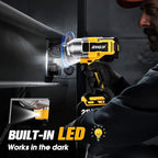 Cordless Impact Wrench, 1/2 Impact Gun, 958Ft-lbs (1300N.m) 3500RPM Brushless High Torque Impact Driver, 2x4000mAh Batteries, Fast Charger & 5 Sockets, Variable Speeds for Car, Truck RV, Mower