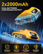 Cordless Drill, 21V 2x 2.0Ah Batteries Electric Drill, Electric Screwdriver Set, 398 In-lbs Power Hammer Drills Driver, 25+3 Torque, 2 Speed LED Light 27 Accessories Combi Drills Kit Tools