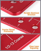Thread Checker, Nut and Bolt Thread Checker with 19 Standard and 16 Metric Sizes, Bolt Size Finder and Thread Gauge with Inch and Centimeter Ruler