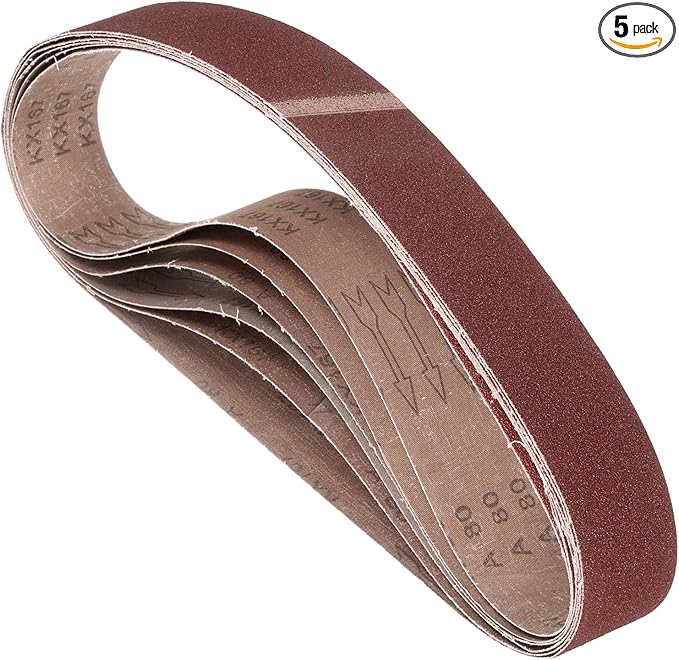 5 Pcs Sanding Belts 2 x 48 Inch 80 Grit Aluminum Oxide Abrasive Sandpaper for Belt Sander Metal Grinding Wood Working Weld Rust Removal