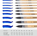 MEEDEN Watercolor Brushes Professional - Synthetic Squirrel Hair Artist Paint Brushes Set with Beech Wood Handle Great for Artists Hobbyists Size 7