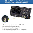 OWON Digital Oscilloscope with Dual-Channel Channels and Screen 7 inch, TFT-LCD Display, Portable Oscilloscope with 1GS/s Sampling Rate, Bandwidth 200MH,8K Waveform Length,SDS220S