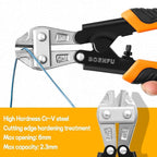 BOENFU Small Bolt Cutters 8 inches 210mm Heavy Duty Wire Cutters Spring Loaded Chrome Vanadium Steel Blade for Wire, Cables, Chains, Small Screws, Orange