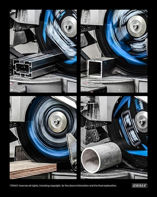 CRALY 10 Inch 100 Teeth Aluminum and Non-Ferrous Metal Cutting Circular Saw Blade, 5/8 Inch Arbor, Carbide Tipped, Thin Kerf, Black Ice™ Coating, for Thin Aluminum, Plastic, Composite(C10100AL)