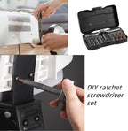 24 in 1 Magnetic Ratchet Screwdriver Set – Ratcheting Multi-Bit Screwdriver Kit with T-Handle, 24 High-Magnetic Bits, Compact & Portable for DIY, Furniture Assembly, Electronics, and Home Repair