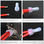 Nilight 300PCS CE5 Closed End Crimp Terminal 12-10 Gauge Nylon Insulated Closed End Wire Cap Wire Connectors Crimp Cap Terminals Connectors for Automotive Car Truck Boats Marine Electrical Wiring
