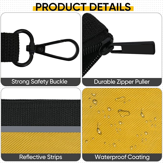 TICONN Tool Pouches with Zipper, 1680D Oxford Small Tool Bags, Waterproof Utility Bag Zipper Pouch for Tool Organizers and Storage (9 Pack Combo)
