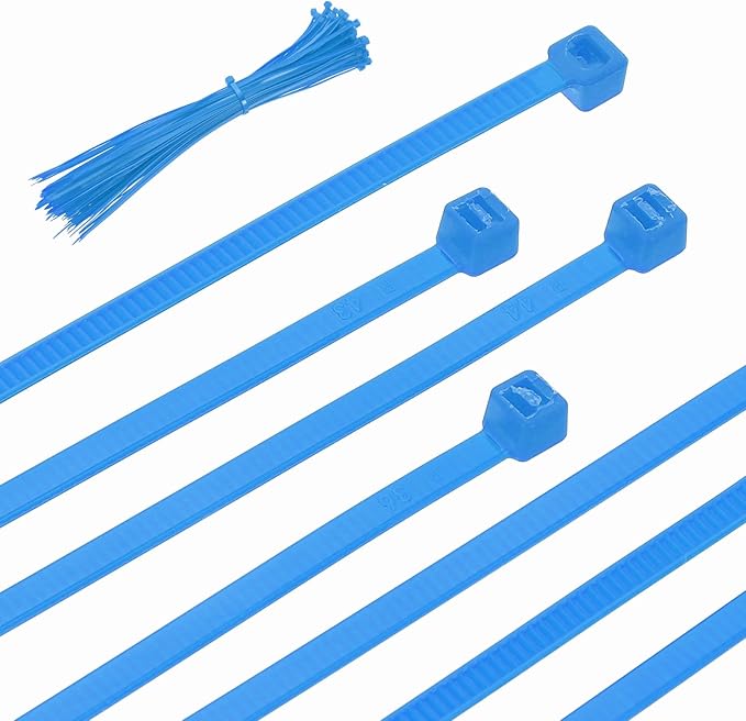 PATIKIL Cable Zip Ties 12 Inch, 100 Pcs Self-Locking Nylon Wire Tie Wraps Heavy Duty Cord Management with 50 lbs Tensile Strength for Indoor and Outdoor, Blue (0.1" W)