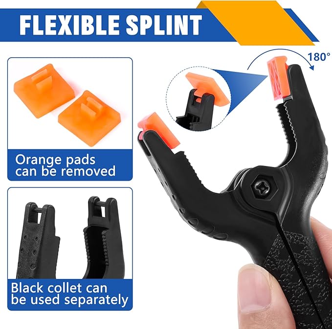 20 Pack 4.5 inch Plastic Spring Clamps, Black Heavy Duty Clips, Backdrop Clips, Woodworking Clamps, Plastic Clamps for Crafts, Backdrop Stand, Woodworking, Photography