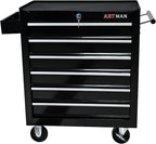 6-Drawer Rolling Tool Chest Cabinet, Large Capacity Metal Tool Box with Wheels and Keyed Locking, Roll Around Storage Organizer Tool Cart for Garage, Warehouse, Work Shop (Black03)