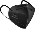 HUHETA Individually Wrapped 60 Packs KN95 Face Masks, 5-Ply Breathable and Comfortable Filter Safety Mask with Elastic Earloop and Nose Bridge Clip, Protective Masks for Indoor and Outdoor (Black)