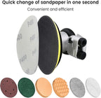 5 inch Pneumatic Orbital Sander, Air Sander with Hook and Loop Sanding Pad for Woodworking, Autobody Work(Silver)